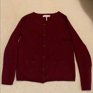 Maroon Wool Cardigan